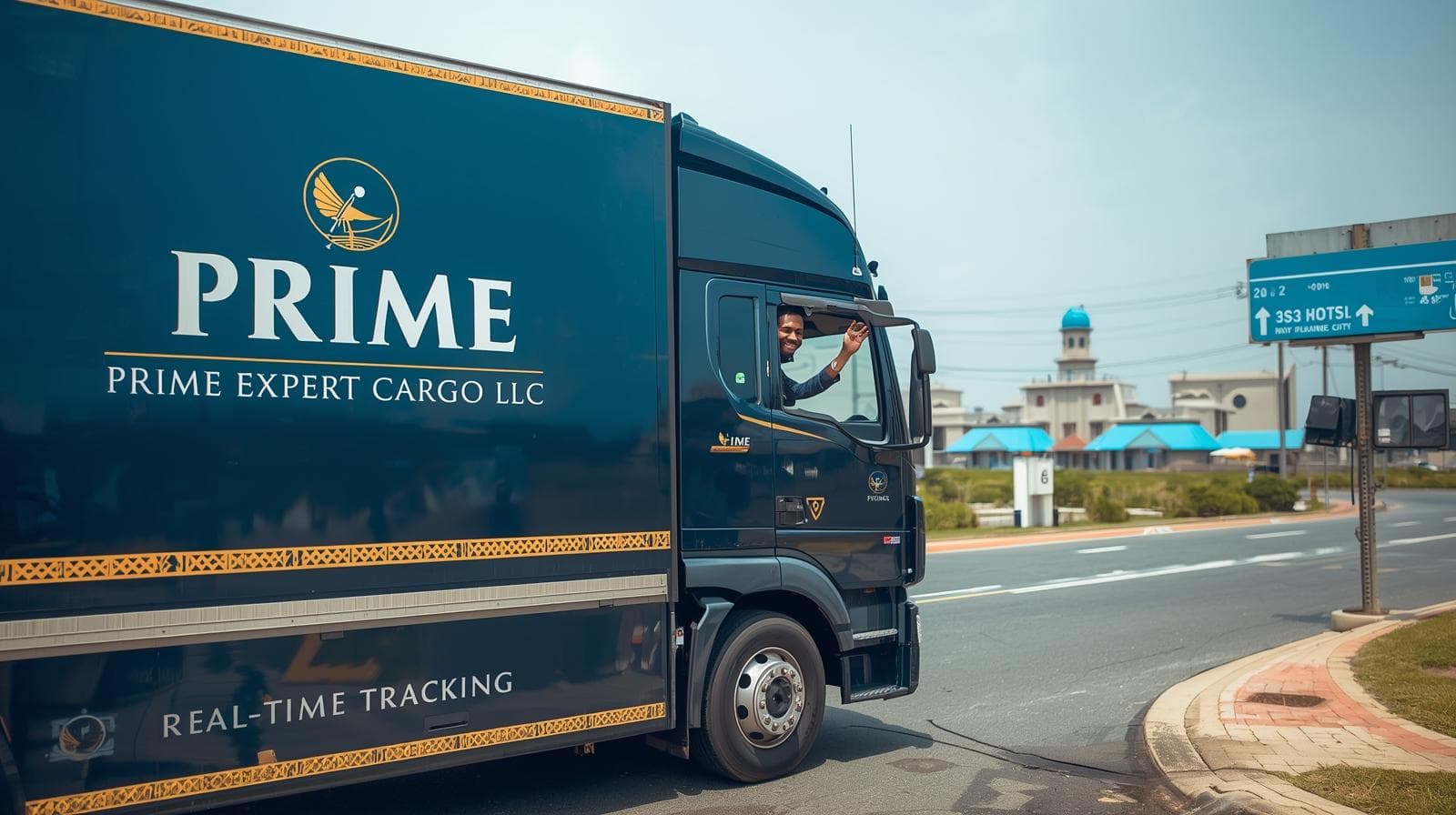 A Prime Expert Cargo truck on a Ghana road